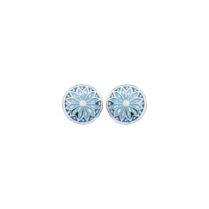 Boucle D'oreilles Stella Mia Acier & Nacre Bleu Dégradé Rond-117754 Boucle D'oreilles Stella Mia Acier & Nacre Bleu Dégradé Rond-117754