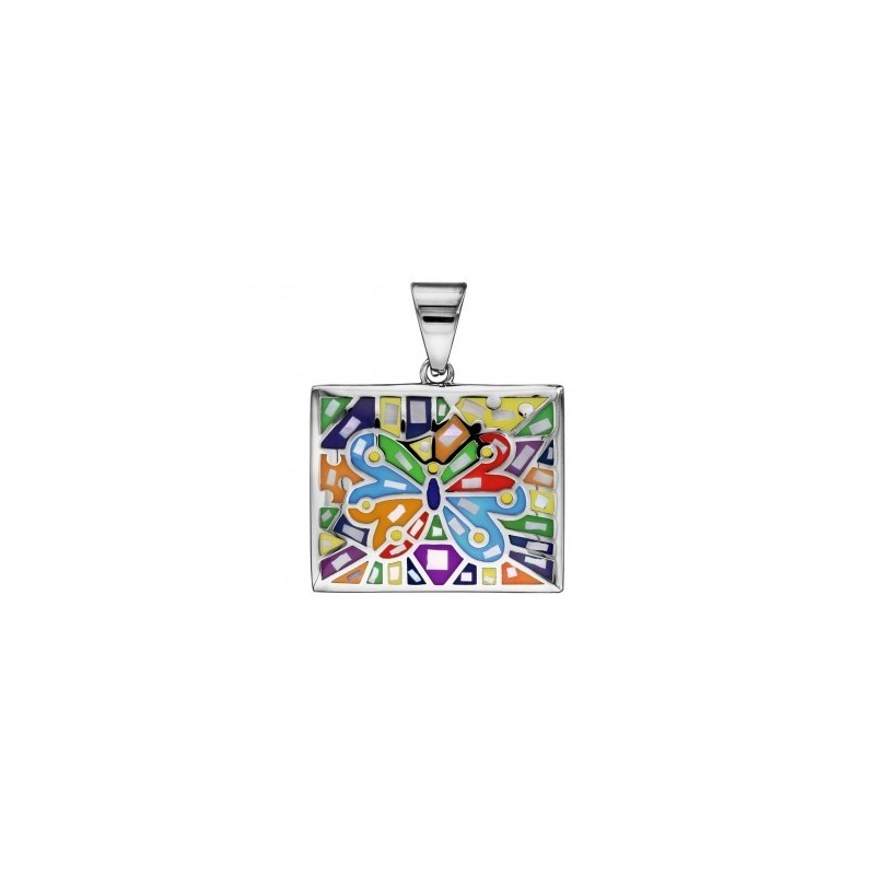 Pendentif Stella Mia Acier & Nacre Multicolor Papillon Rectangulaire-178641 Pendentif Stella Mia Acier & Nacre Multicolor Papillon Rectangulaire-178641