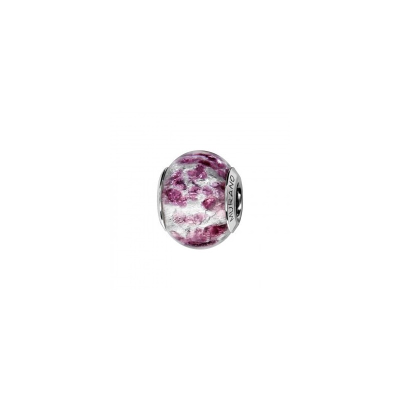 Thabora Charms Coulissant Argent Rhodié Murano Véritable Argenté avec Eclat Violet-C05062 Thabora Charms Coulissant Argent Rhodié Murano Véritable Argenté avec Eclat Violet-C05062