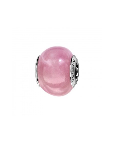 Thabora Charms Coulissant Argent Rhodié Murano Fluorescence Rose-C05086