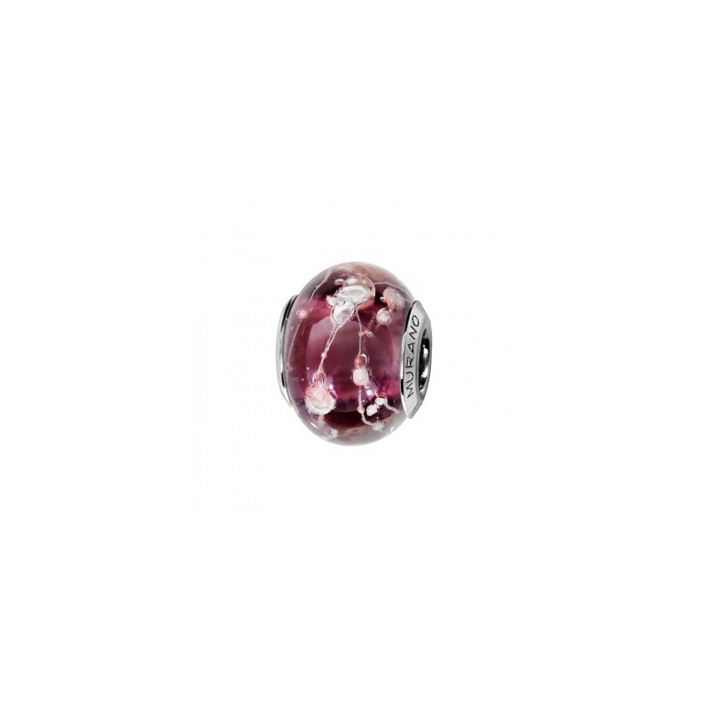 Thabora Charms Coulissant Argent Rhodié Murano Violet + Fil-C05114 Thabora Charms Coulissant Argent Rhodié Murano Violet + Fil-C05114