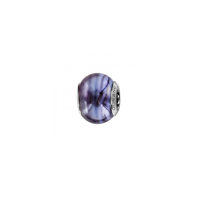 Thabora Charms Coulissant Argent Rhodié Murano Nacré Bleu -C05123 Thabora Charms Coulissant Argent Rhodié Murano Nacré Bleu -C05123