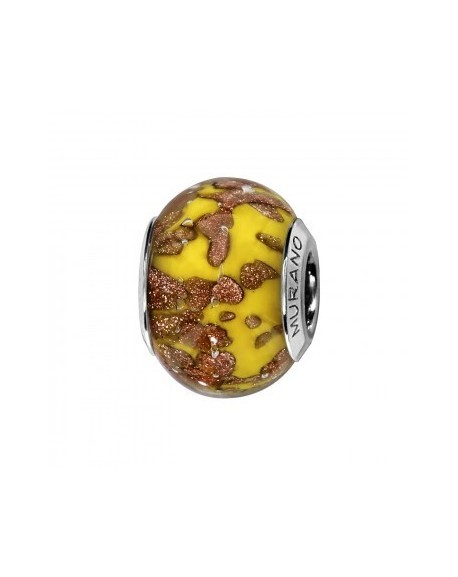Thabora Charms Coulissant Argent Rhodié Murano Moutarde Eclat  -C05165