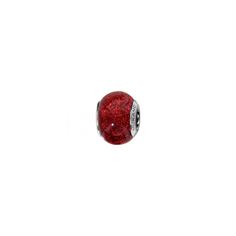 Thabora Charms Coulissant Argent Rhodié Murano Rouge Pailleté-C05187 Thabora Charms Coulissant Argent Rhodié Murano Rouge Pailleté-C05187
