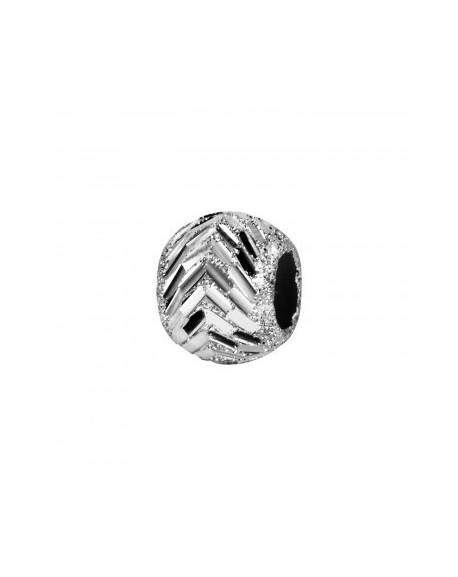Thabora Charms Coulissant Argent Rhodié Boule Diamantée Chevrons-C07044