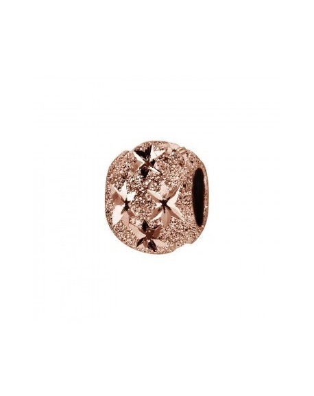 Charms Coulissant Argent et Dorure Rose Boule Diamantée Etoile-C07047D