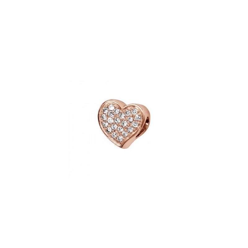 Thabora Charms Coulissant Argent et Dorure Rose Coeur Micro Oxydes Blancs Sertis Recto-Verso-C07104D Thabora Charms Coulissant Argent et Dorure Rose Coeur Micro Oxydes Blancs Sertis Recto-Verso-C07104D