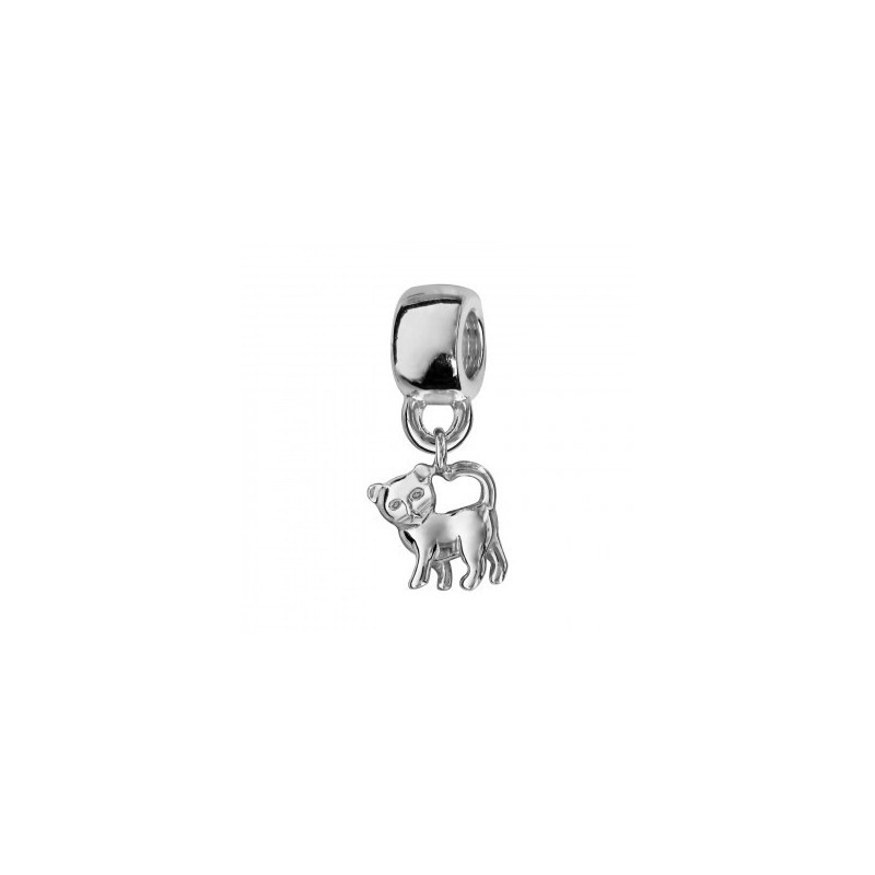 Thabora Charms Coulissant Argent Rhodié Suspendu Chat Recto-Verso-C07107 Thabora Charms Coulissant Argent Rhodié Suspendu Chat Recto-Verso-C07107