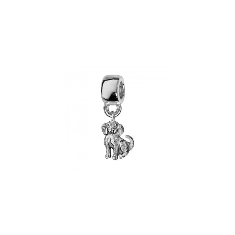Thabora Charms Coulissant Argent Rhodié Suspendu Chien Recto-Verso-C07108 Thabora Charms Coulissant Argent Rhodié Suspendu Chien Recto-Verso-C07108