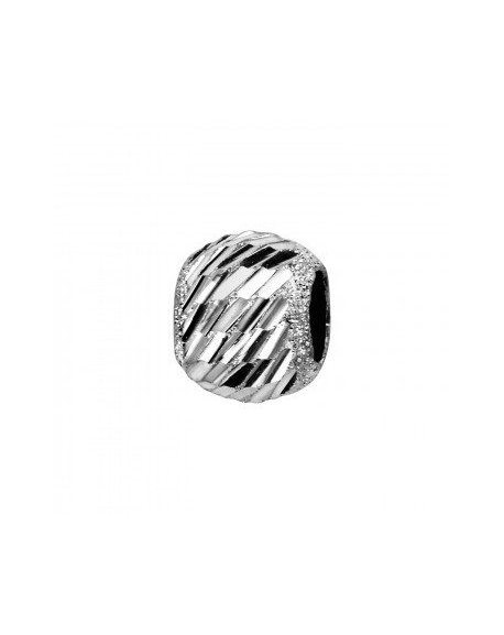 Thabora Charms Coulissant Argent Rhodié Boule Diamantée Biais-C07119
