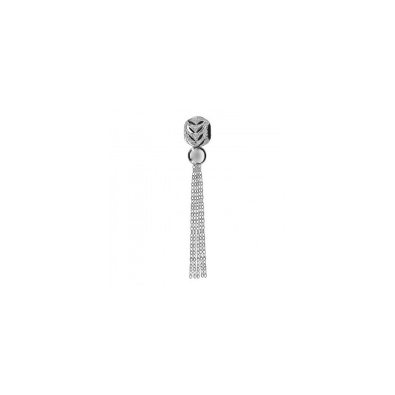 Thabora Charms Coulissant Boule Diamantée Pompon Argent Rhodié-C07174 Thabora Charms Coulissant Boule Diamantée Pompon Argent Rhodié-C07174