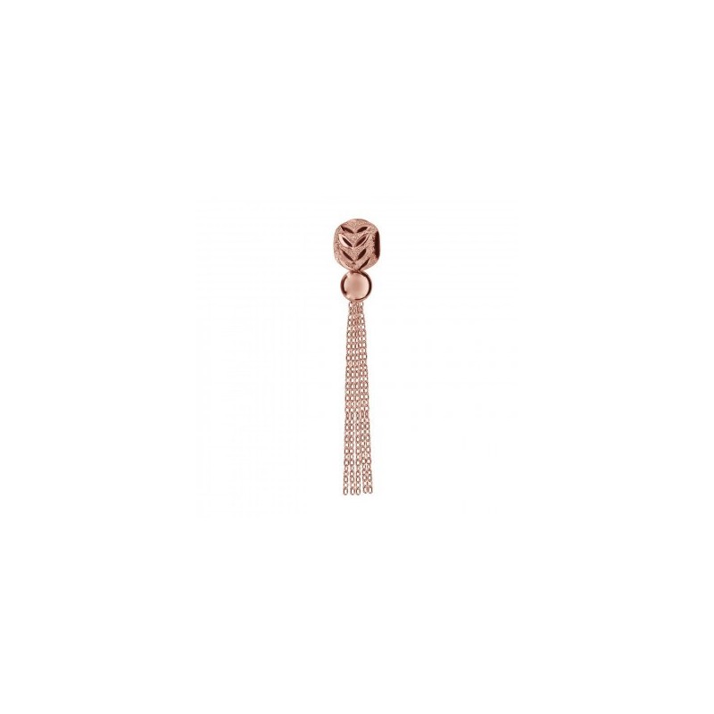 Thabora Charms Coulissant Boule Diamantée Pompon Argent et Dorure Rose-C07174D Thabora Charms Coulissant Boule Diamantée Pompon Argent et Dorure Rose-C07174D
