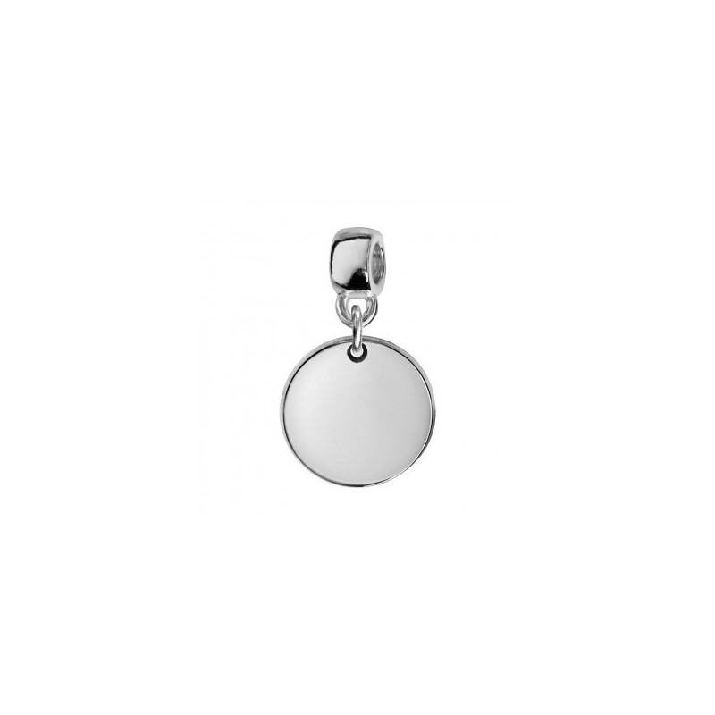 Thabora Charms Coulissant Argent Rhodié Rond vierge à graver -C07405 Thabora Charms Coulissant Argent Rhodié Rond vierge à graver -C07405