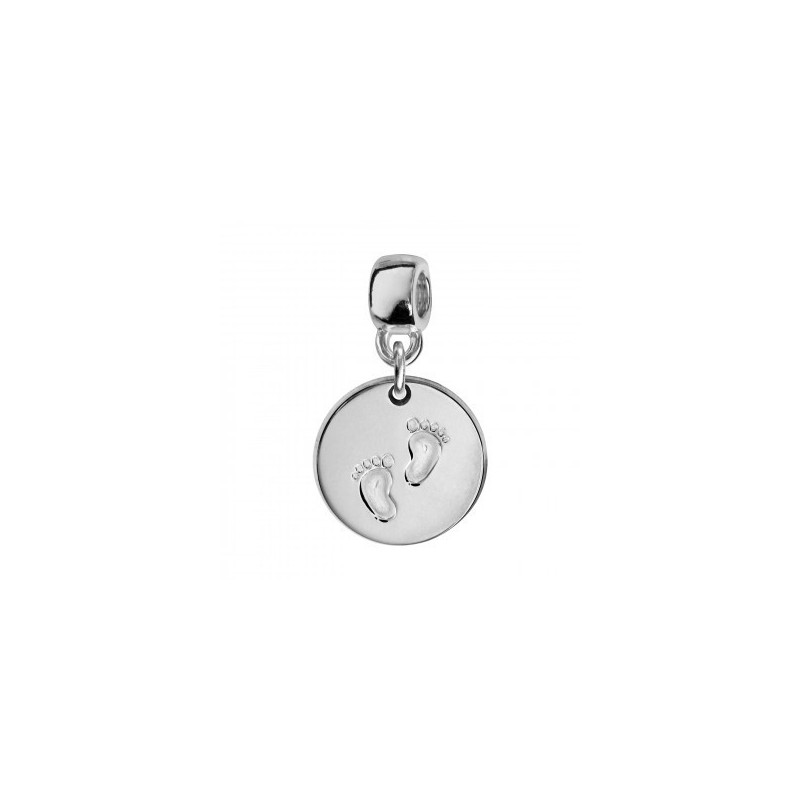 Thabora Charms Coulissant Argent Rhodié Rond Empreinte 2 Pieds-C07412