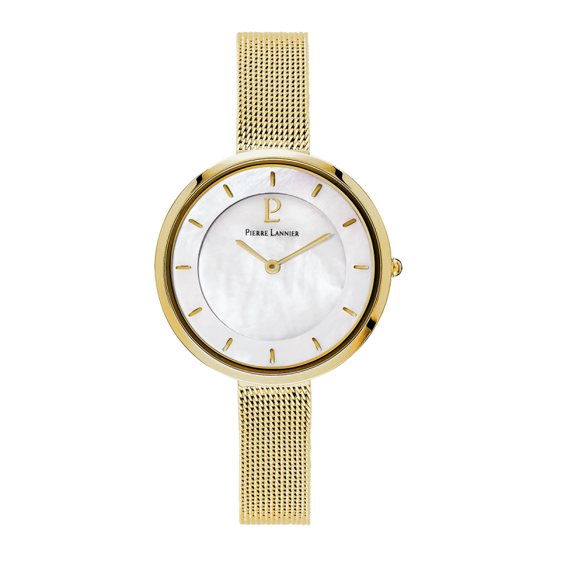 Montre Pierre Lannier Femme acier doré maille milanaise 076G598 Montre Pierre Lannier Femme acier doré maille milanaise 076G598