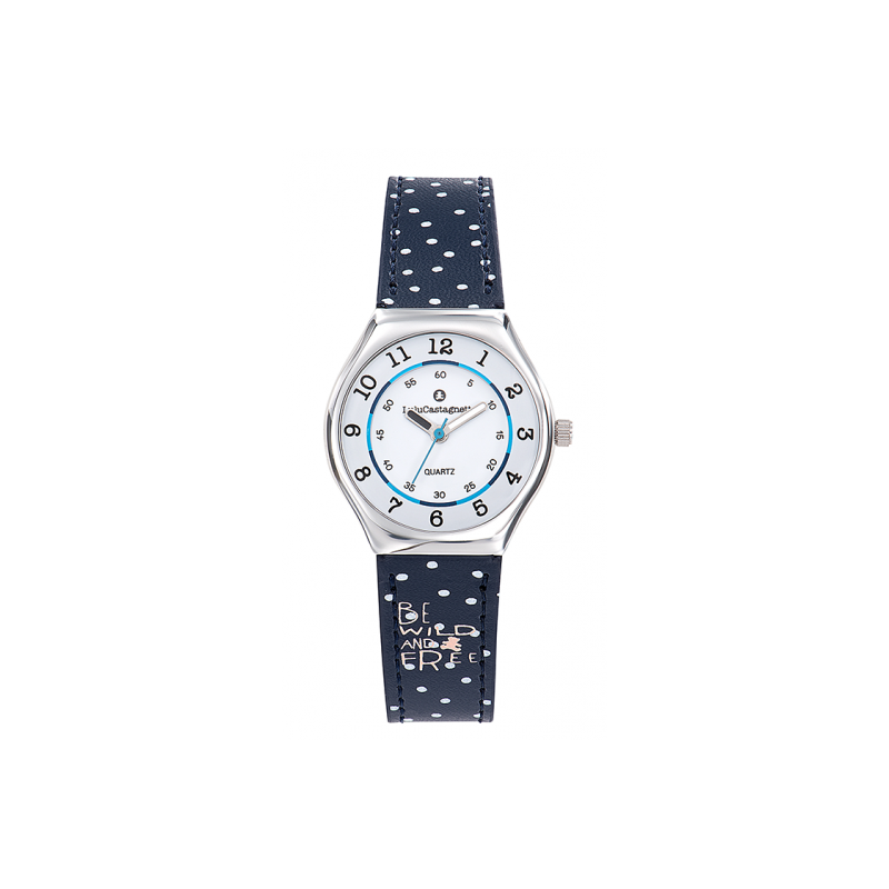Lulu Castagnette Mini Star Montre Fille Bleu Cadran Pédagogique Blanc-38852 Lulu Castagnette Mini Star Montre Fille Bleu Cadran Pédagogique Blanc-38852