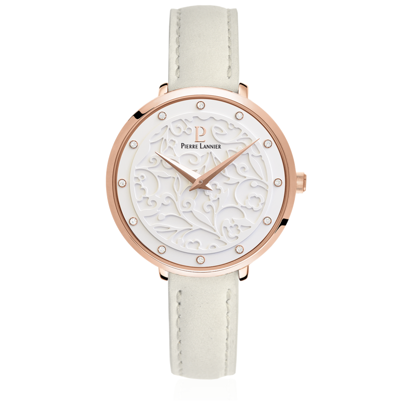 Montre Femme Pierre Lannier Eolia Acier Rosé Cuir Gris 041K600 Montre Femme Pierre Lannier Eolia Acier Rosé Cuir Gris 041K600