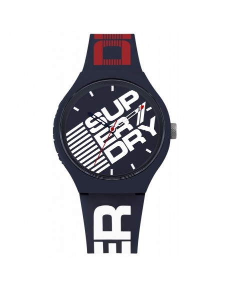 Superdry Urban XL Street Montre Homme cadran Bleu Logo Blanc et Rouge-SYG226U