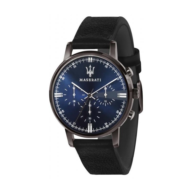 Montre Homme Maserati Eleganza Chrono PVD Noir Cuir Noir R8871630002 Montre Homme Maserati Eleganza Chrono PVD Noir Cuir Noir R8871630002