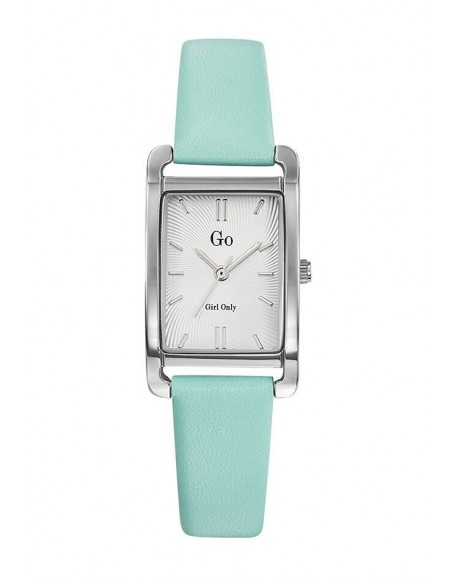 Montre Go Femme Rectangulaire Acier Cuir Vert 699111