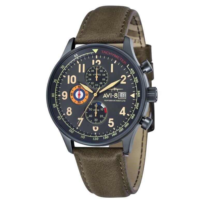 Montre Homme AVI-8 Hawker Hurricane Chronographe Dateur cadran Gris -AV-4011-0E Montre Homme AVI-8 Hawker Hurricane Chronographe Dateur cadran Gris -AV-4011-0E