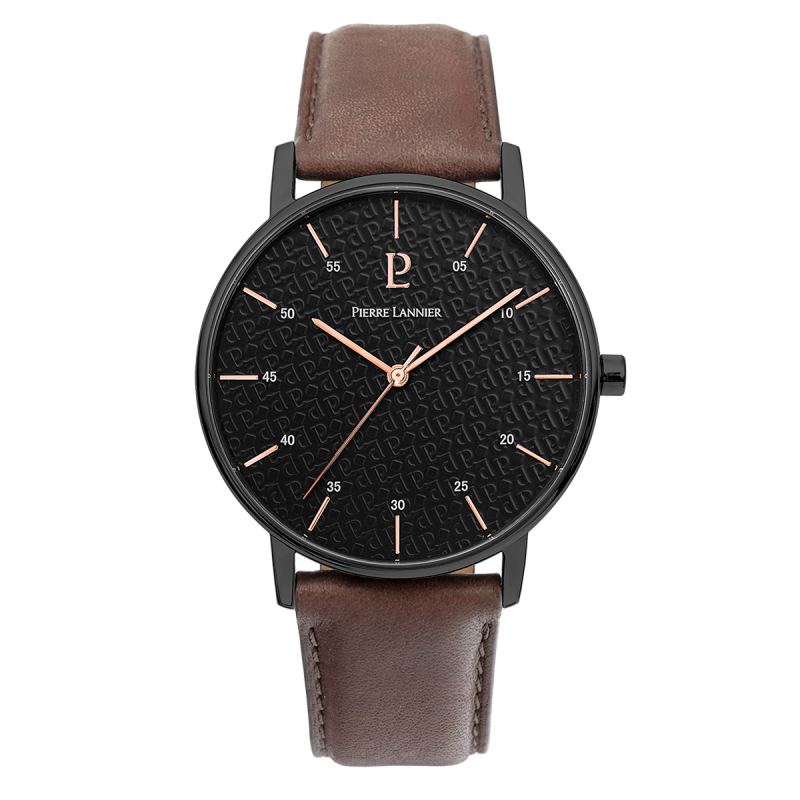 Montre Pierre Lannier Cityline Homme Acier Cuir Marron 203F434 Montre Pierre Lannier Cityline Homme Acier Cuir Marron 203F434