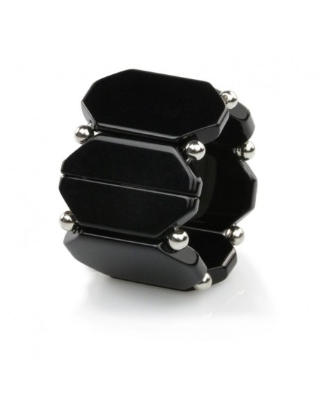 Bracelet Elastique Montre STAMPS 104891-4200  Belta Bead Black Silver