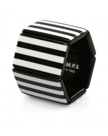 Bracelet Elastique Montre STAMPS 102245-0000 Belta Stripes Black & White