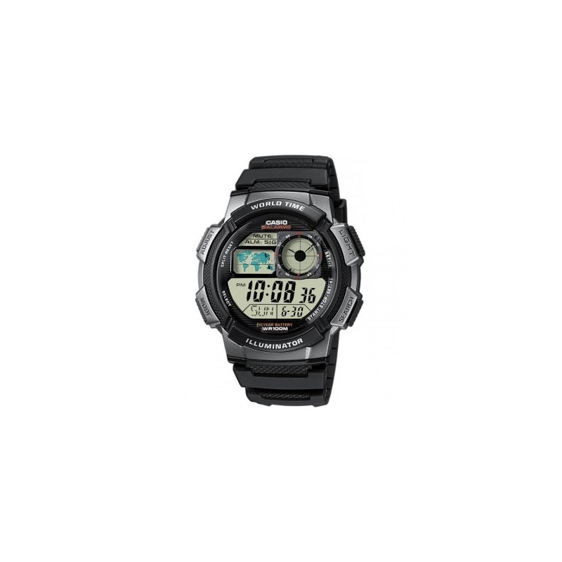 Montre Casio Homme Chrono Résine Argent AE1000W-1BVEF Sport - 100 Mètres Montre Casio Homme Chrono Résine Argent AE1000W-1BVEF Sport - 100 Mètres