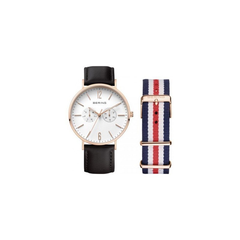 Montre Bering Homme Multifonction Acier Noir 14240-464 Montre Bering Homme Multifonction Acier Noir 14240-464