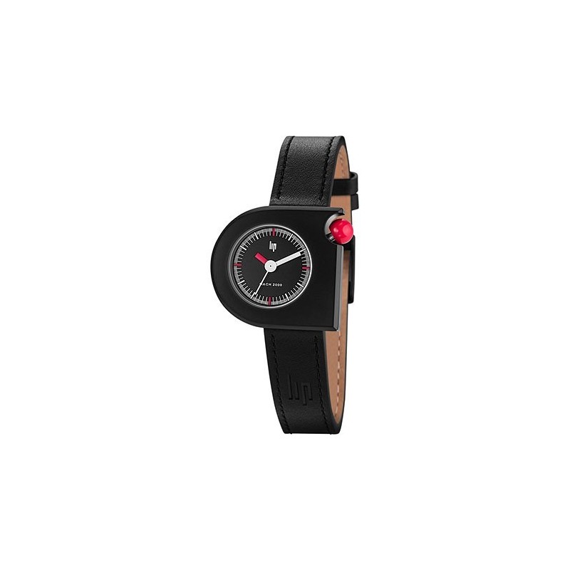 Montre Lip Femme Mach 2000 Cuir Noir 671096 Vintage Montre Lip Femme Mach 2000 Cuir Noir 671096 Vintage