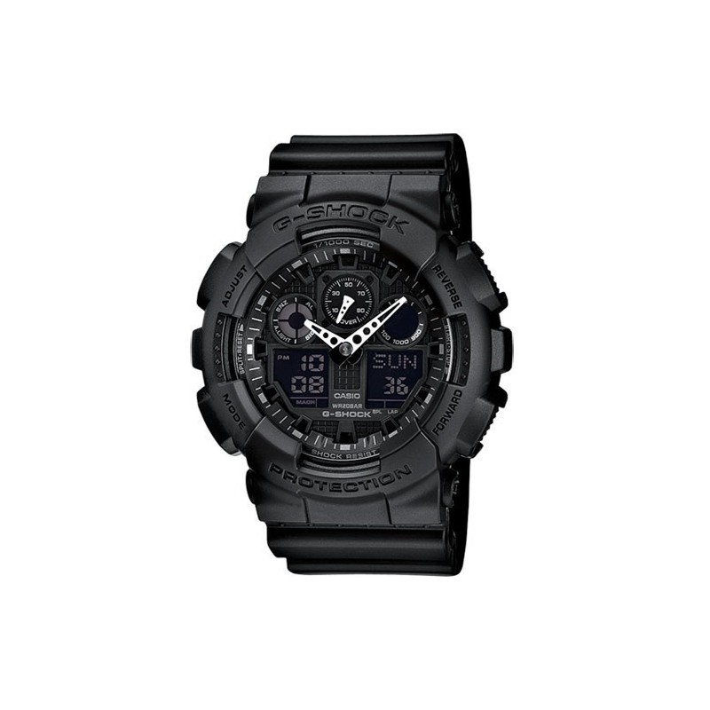 Montre Casio Homme G-Shock Chrono Résine Noir GA-100-1A1ER Sport - 200 Mètres Montre Casio Homme G-Shock Chrono Résine Noir GA-100-1A1ER Sport - 200 Mètres