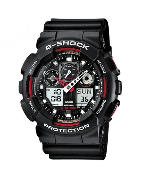 Montre Casio Homme G-Shock Chrono Résine Noir GA-100-1A4ER Sport - 200 Mètres