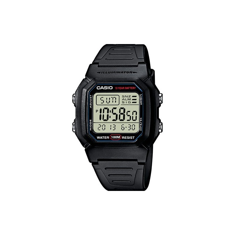 Montre Casio Homme Chrono Résine Noir W800H-1AVES Sport - 100 Mètres Montre Casio Homme Chrono Résine Noir W800H-1AVES Sport - 100 Mètres