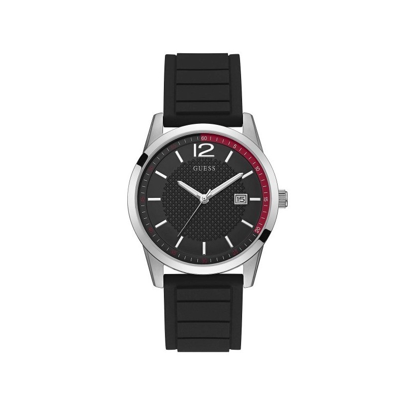 Montre Guess Homme Perry Acier Silicone Noir W0991G1 Montre Guess Homme Perry Acier Silicone Noir W0991G1