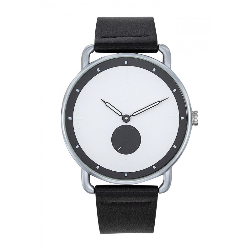 Trendy Classic Dash Montre Homme Quartz Cuir Noir Cadran Blanc-CC1044-31 Trendy Classic Dash Montre Homme Quartz Cuir Noir Cadran Blanc-CC1044-31