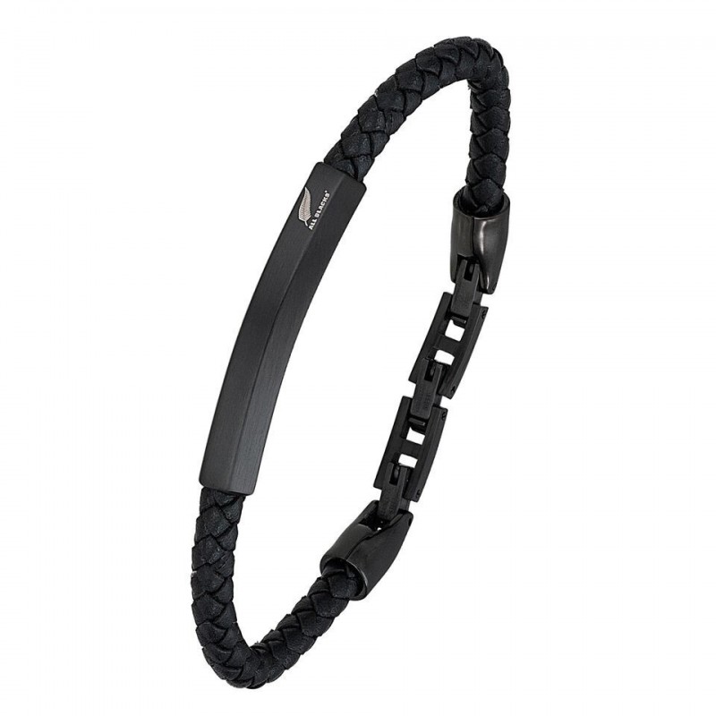 copy of All blacks Bracelet Homme Cuir Tressé Noir Acier 682100 copy of All blacks Bracelet Homme Cuir Tressé Noir Acier 682100