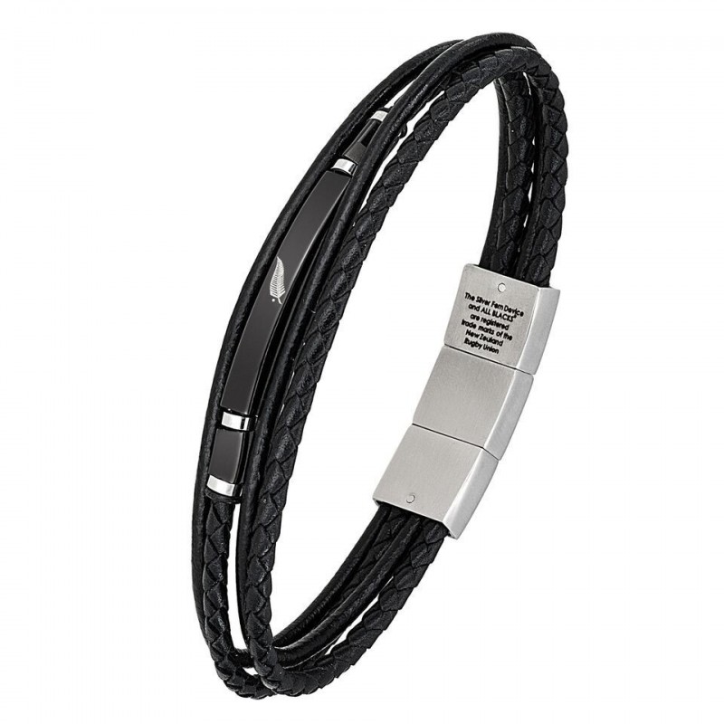 copy of All blacks Bracelet Homme Cuir Tressé Noir Acier 682100 copy of All blacks Bracelet Homme Cuir Tressé Noir Acier 682100