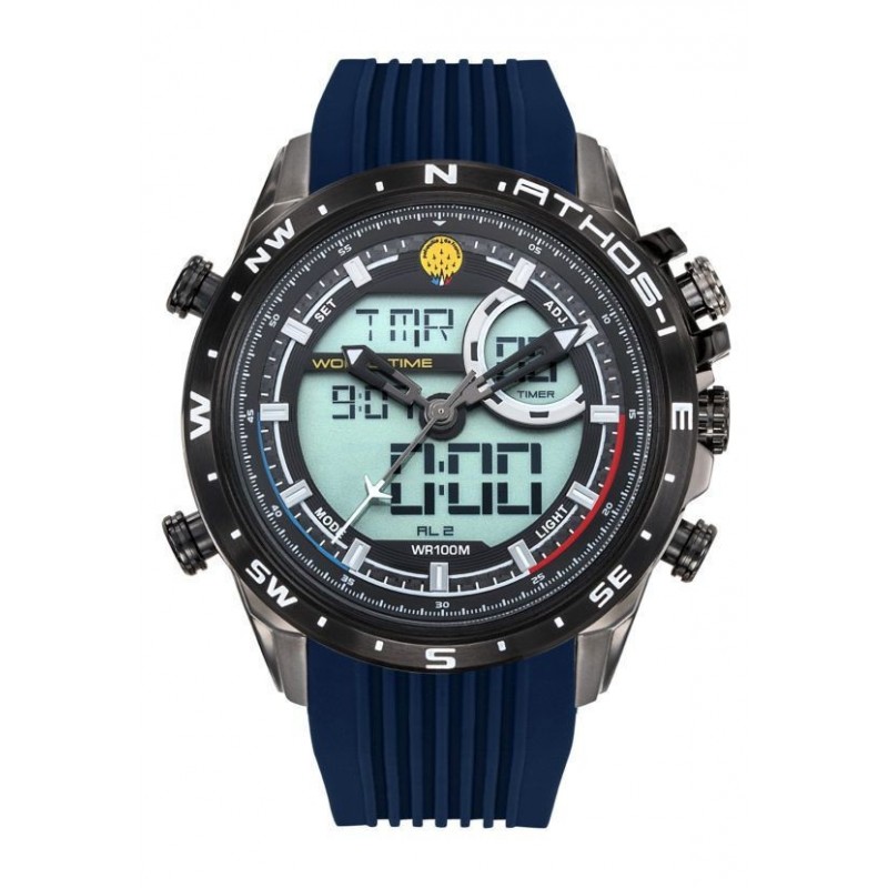 Patrouille de France Athos1Montre Homme Chrono Acier Silicone Bleu A1-100L-668041 Patrouille de France Athos1Montre Homme Chrono Acier Silicone Bleu A1-100L-668041