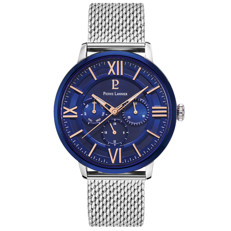 Pierre Lannier Beaucour Homme Multifonction Acier Milanais 253C168 Pierre Lannier Beaucour Homme Multifonction Acier Milanais 253C168