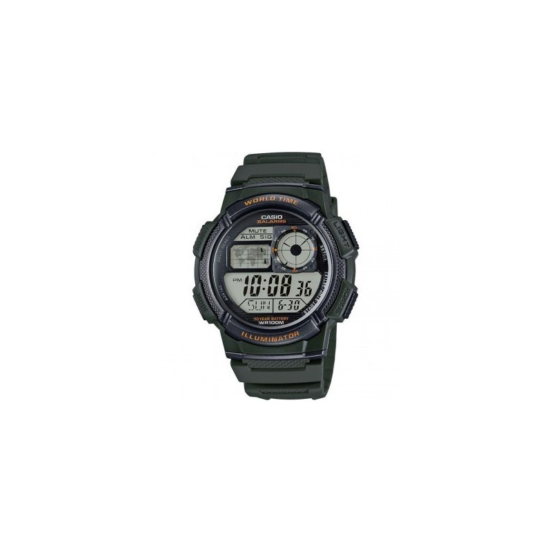 Montre Casio Homme Chrono Résine Vert AE1000W-3AVEF Sport - 100 Mètres Montre Casio Homme Chrono Résine Vert AE1000W-3AVEF Sport - 100 Mètres