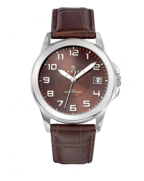 Montre Certus Homme Acier Cuir Marron 610729