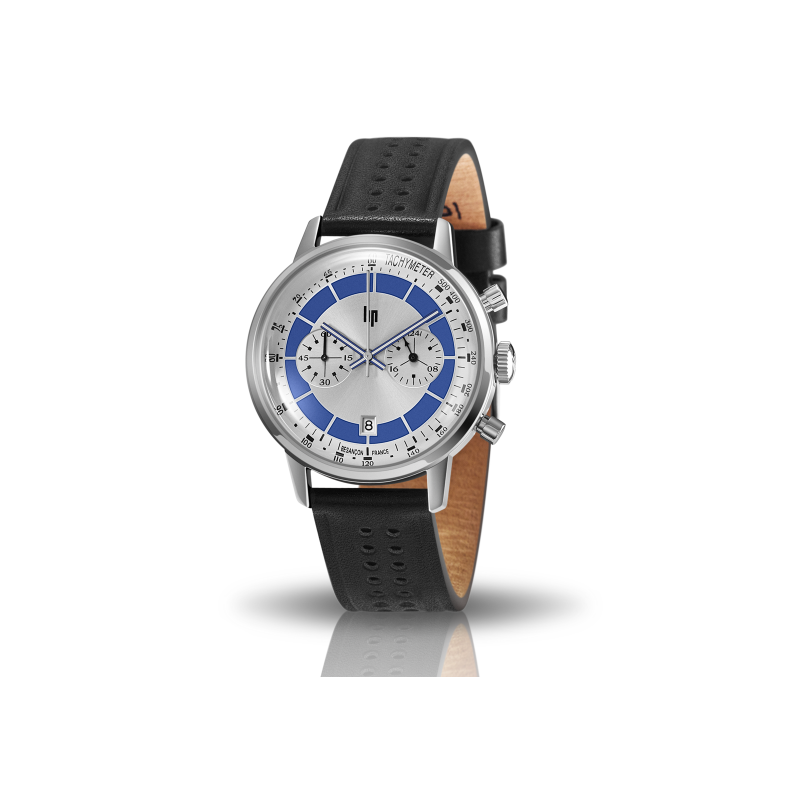 LIP Rallye Montre Unisexe Chrono Bracelet Cuir Noir-671800