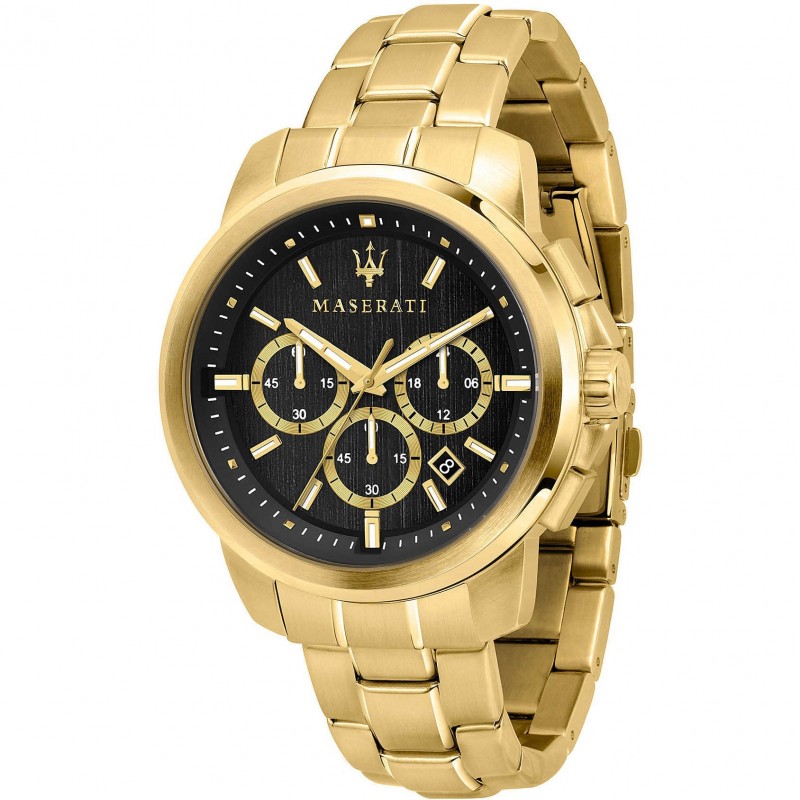 Maserati Montre Homme Successo Chronographe Acier Doré R8873621013 Maserati Montre Homme Successo Chronographe Acier Doré R8873621013