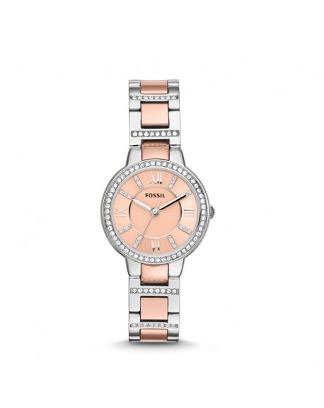 Fossil Femme Montre Analogique Quartz avec Bracelet Acier inoxydable Bicolore ES3405