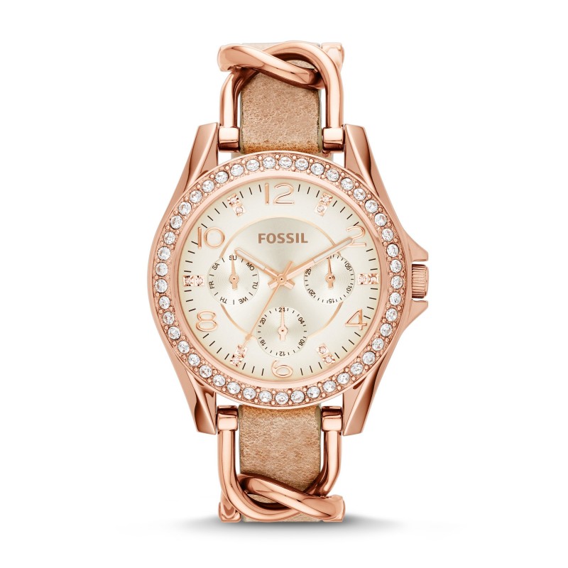 Fossil Femme Montre Analogique Quartz avec Bracelet Cuir Beige ES3466 Fossil Femme Montre Analogique Quartz avec Bracelet Cuir Beige ES3466