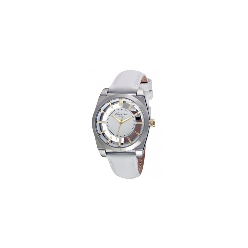 Montre Keneth Cole Femme Transparency Cuir Blanc 10027848 Montre Keneth Cole Femme Transparency Cuir Blanc 10027848