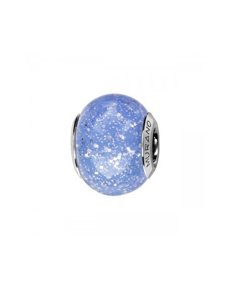 Thabora Charms Perle de Murano bleu ciel avec paillette C05017