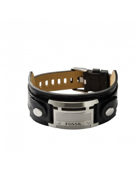 Fossil Homme Bracelet Cuir Noir JF84816040