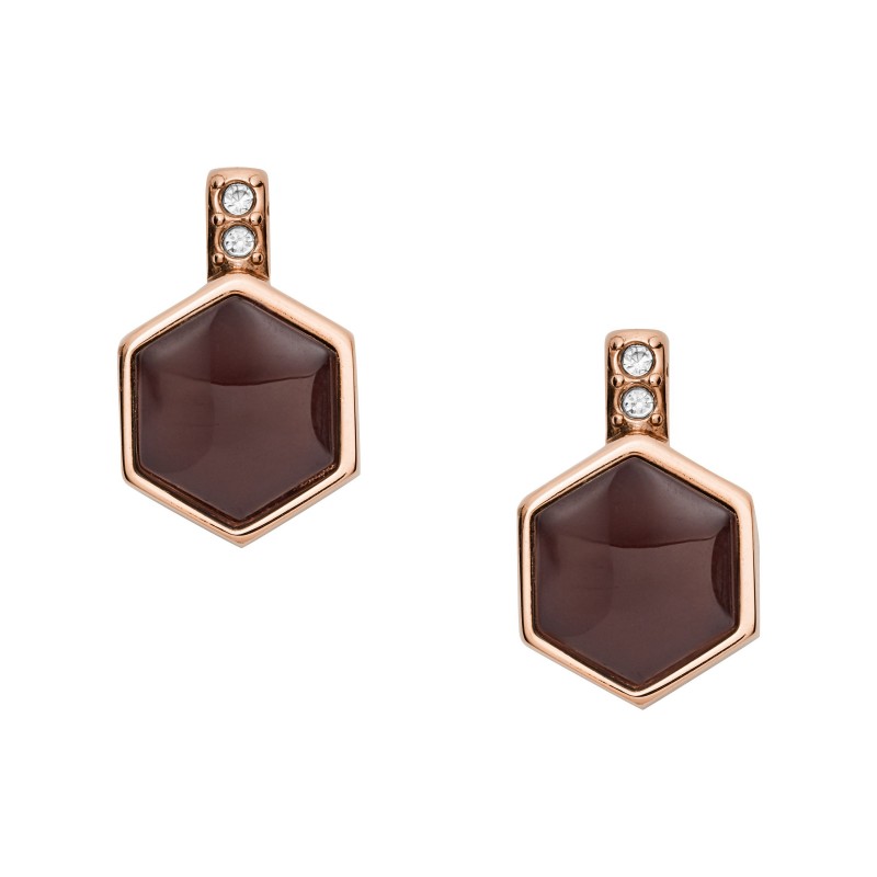 Fossil Femme Boucles d'oreilles Acier inoxydable Doré Rose JF03059791 Fossil Femme Boucles d'oreilles Acier inoxydable Doré Rose JF03059791